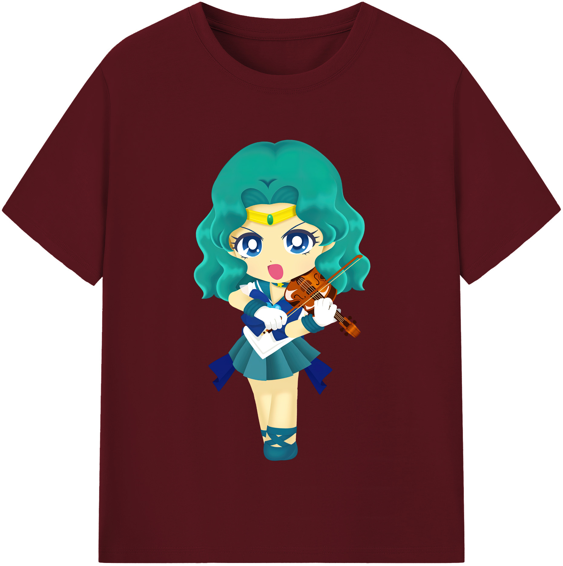 （画像用） 美少女戦士セーラームーン 海王 みちる（かいおう みちる） Sailor Moon Kaiou Michiru 綿100％半袖Tシャツ（フロントプリント）